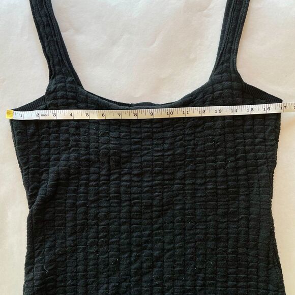 Free People Beach Short & Sweet Mini Button Back Knit Dress in Black - Size M - Picture 13 of 15